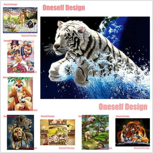 New style 5d diamond embroidery full set animal diy diamond mosaic sale tiger paintings from diamonds painting full wall sticker