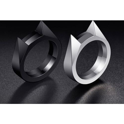 Self Defense Weapons Cat Ears Defence Finger Ring Outdoor EDC Tool Broken Window Women Men Defensa Personal Survival Kits