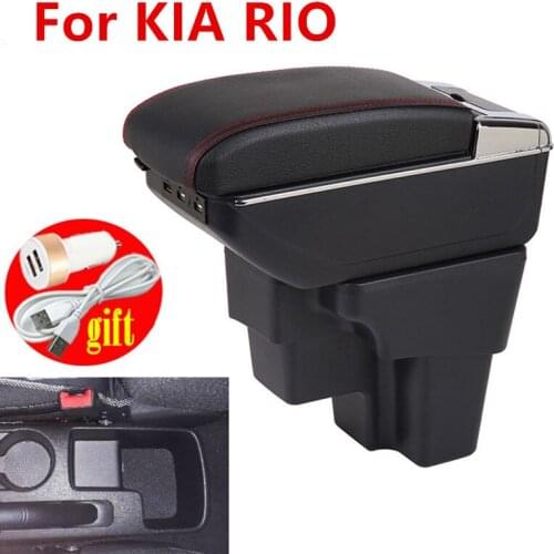 For Kia Rio Gt Armrest Box Interior Center Console Storage Box Arm Rest Car-styling Decoration Accessories Parts 2018 2020