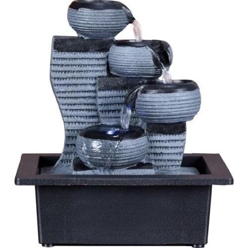 Resin Rockery Indoor Fountains Waterfall Feng Shui Desktop Waterscape Air Humidifier Office Table Ornaments Crafts Home Decor