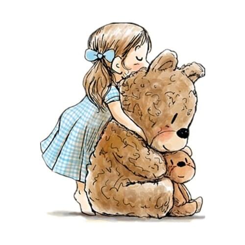 Rubber Silicone Clear Stamps For Scrapbooking Tampons Transparents Seal Background Stamp Card Making Diy Cartoon Girl Bear