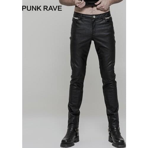 Мужские кожаные штаны PUNK RAVE China At AliExpress