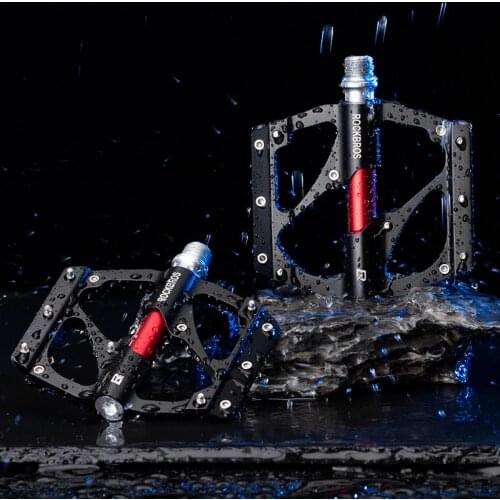ROCKBROS Bicycle Pedal Waterproof Dust-proof Mountain Road Bike Bearing CNC Aluminum Alloy Pedal Anti-skid Pedals Bicycle Parts