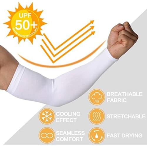 2pcs Ice Silk Sport Arm Sleeves Cycling Arm Sleeves Cover UV Protection Outdoor Fitness Running Basketball Summer Arm Sleeves