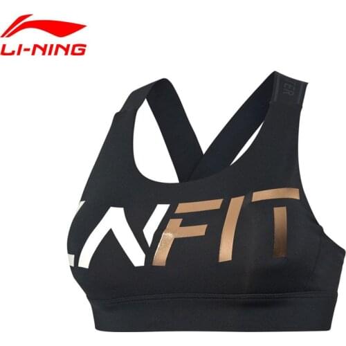Li-Ning Women Training Series Sports Bra Medium Support for Gym X-back Straps Tight Fit LiNing Sports Bras AUBQ026