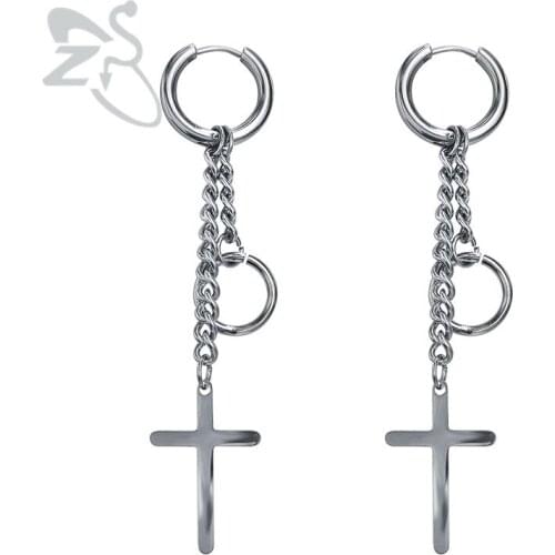 Cross Hanging Earrings For Women Men Kpop Korea Earrings Brincos Tassel Earring Fashion Jewelry Circle Long Pendientes