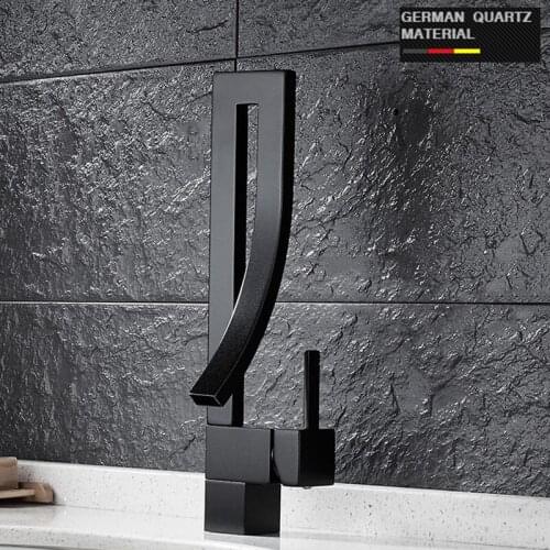 Bright Chrome Bathroom Basin Faucet Brass Deck Mounted Waterfall Mixer Taps Single Handle Hot Cold Water Mixer Tap