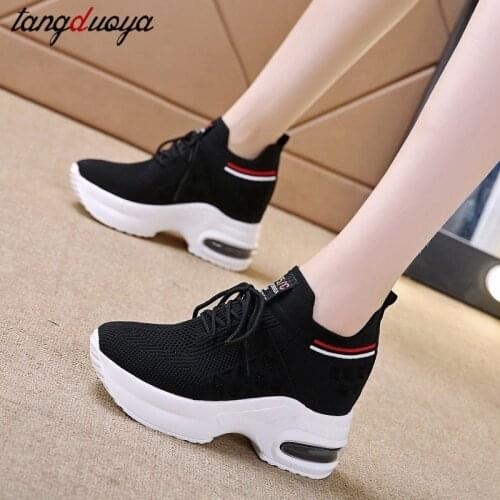 2021 Platform Sneakers Shoes Breathable Running Shoes Women Height Increasing Air Cushion Breathable Sport Shoes Gym shoes