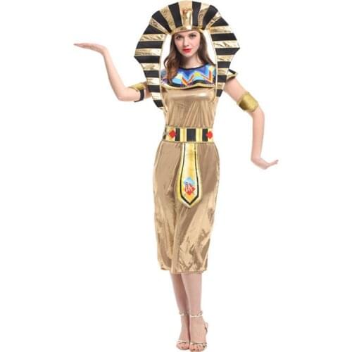 Female Queen of Egypt Cosplay Woman Halloween Cleopatra Costume Arab dance Carnival Christmas parade Masquerade Role play dress