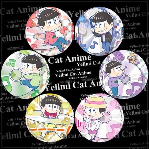 1pc badge 58mm Osomatsu San Six Face Six Brother Brooch Broche Rouns acrylic icons pins
