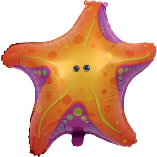 2pcs 66*65cm Star fish Balloons Birthday Party Supplies Sea Star Helium Foil Balloon For Kids Luau Party Supplies Kids Toys
