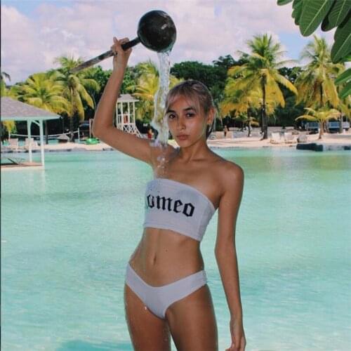 2018 Fashion Two Color Off Shoulder Letter Printing Casual Strapless Vest Backless Short Women Exercise Tops(Buy Two Offers 20%)