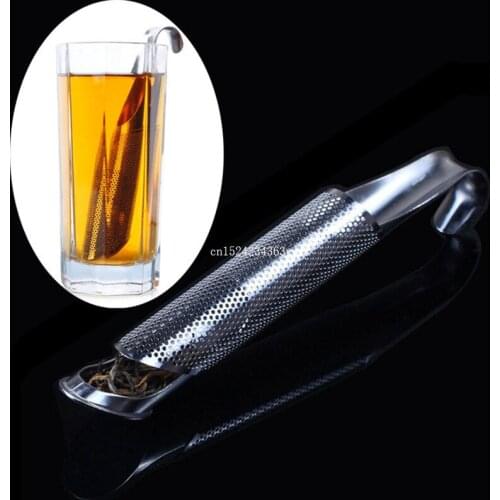 50pcs Tea Infuser Steeper Strainer Stick Pipe Fine Mesh Stainless Steel Filter for Loose Leaf, Herbs or Spice