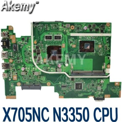 Akmey For Asus Vivobook 17 X705NC X705N N705N N705NC Laptop motherboard N3350 CPU Mainboard test good