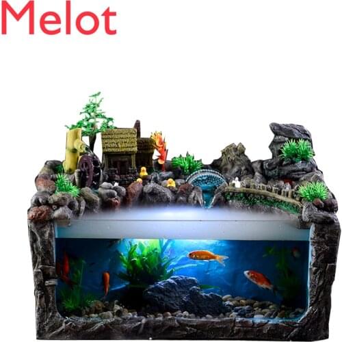 Living Room Rockery Circulating Water Fish Tank Fountain Fortune Home Aquarium Ornaments Home Decore