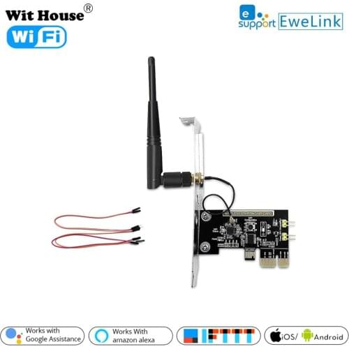 EWeLink WiFi Wireless Smart Switch Relay Module Mini PCI-e Desktop Switch Card Restart Switch Turn On/OFF PC Remote Control