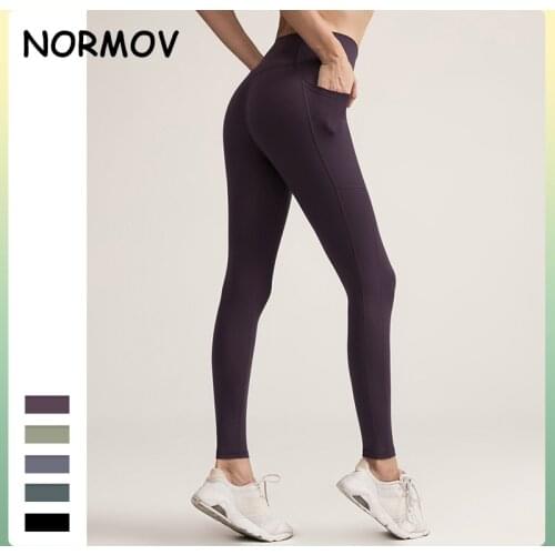 NORMOV Seamless Women Yoga Leggings Workout Sports Clothes With Side Pockets Pant for Gym Sports Fitness Yoga High Waisted Pant