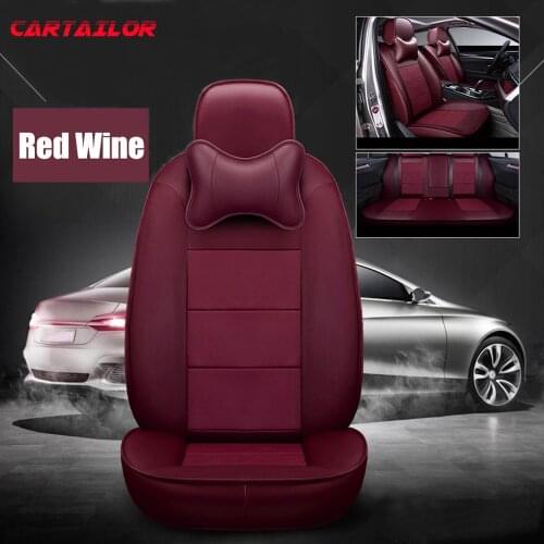 CARTAILOR Genuine Leather Car Seat Covers Sytling for Peugeot 307SW Seat Cover Supports Cowhide Auto Seats Cushion Protector Set