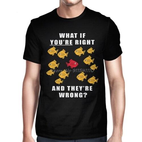 What If You're Right And They're Wrong T-Shirt, Fargo Fish Poster Tshirt Men Tees Harajuku Streetwear