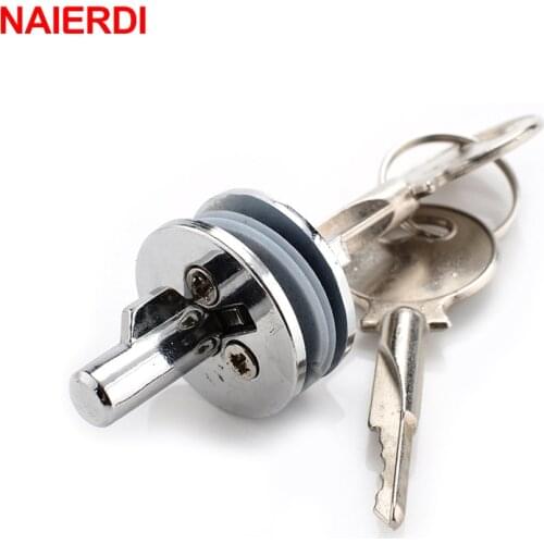 10PCS NAIERDI-501 Glass Lock Zinc Alloy Showcase Push Glass Display Cabinet Door Cylinder Lock Sliding Glass Push Door Hardware