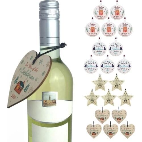 WOODEN CHRISTMAS LOCKDOWN ORNAMENTS ING PENDANT ROUND DECOR PRESENT