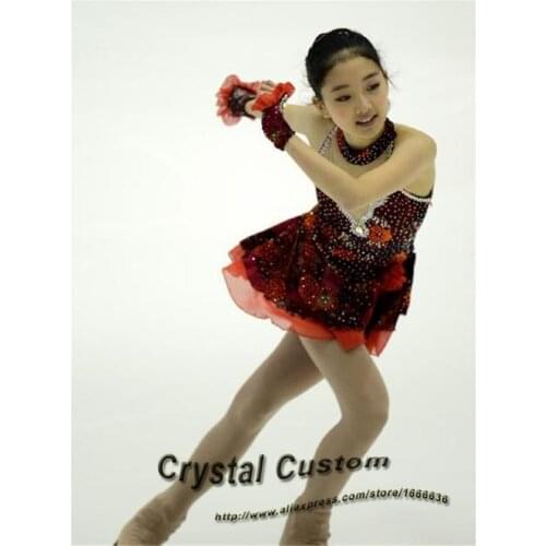 Ice Figure Skating Dress For Kids Fashion New Brand Competition Figure Skating Dresses Crystal Custom DR3599