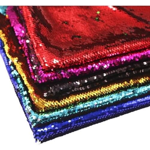 133cmx92cm Reversible Mermaid Fish Scale Sequin Fabric Green/Rose Gold Sequin Paillette Fabric for Dresses/Bikini/Cushion Cover