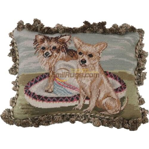 Hand woven pillow Palace needlepoint velvet embroidered pillow Victorian style embroidered cushion thickened