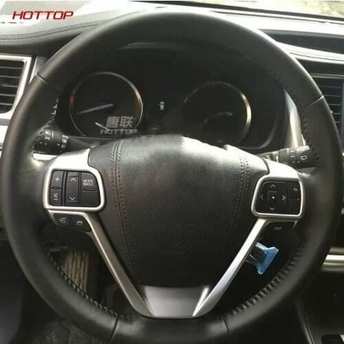 Chrome Steering Wheel Cover Panel Insert Trim Decoration Fit For Toyota Highlander 2015 2016 2017 2018