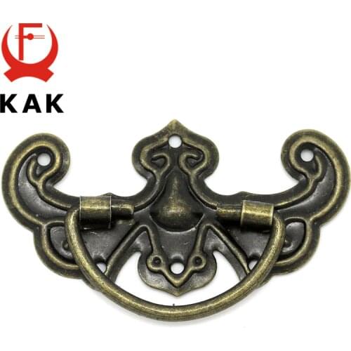 KAK 10pcs Classical Bronze Tone Pattern Drawer Cabinet Desk Door Jewelry Box Pulls Handle Knobs Two Size With Furniture Hardware