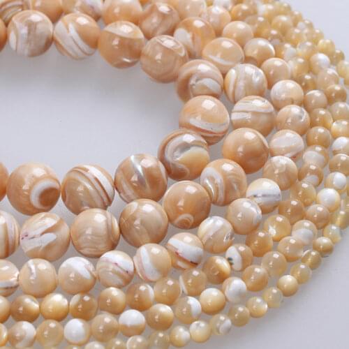 Natural Shell Beads Brown Trochus Shell Round Loose Beads 4 5 6 8 10 12mm For Bracelets Necklace Diy Jewelry Making
