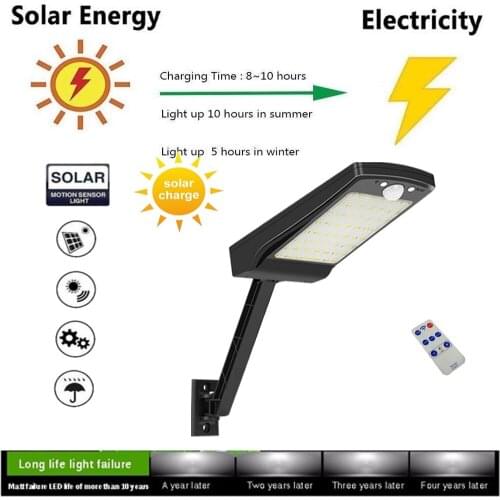 48 LED Solar Street Light Outdoor Waterproof remote control desk lamp newest deck fence landscape deco spot flood bul wall Lamp