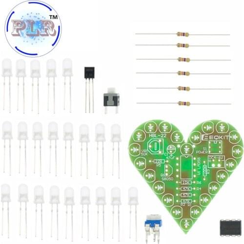 SM DIY Heart Shape Breathing Lamp Kit Breathing LED PLR Suite Red White Blue Green Electronic Production for Learning laboratory