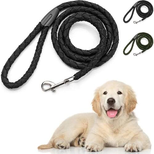 Nylon Dog Leash 5ft Long Walking Dog Rope Metal Clasp Dog Chain Traction Rope for Medium Dog Training Walking Outside