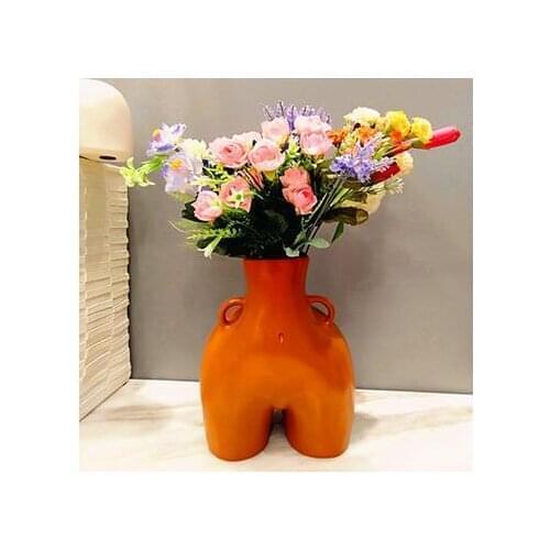 Nordic creative body art furnishings home simple living room is decorated with light luxury resin Bottom vase sculpture display