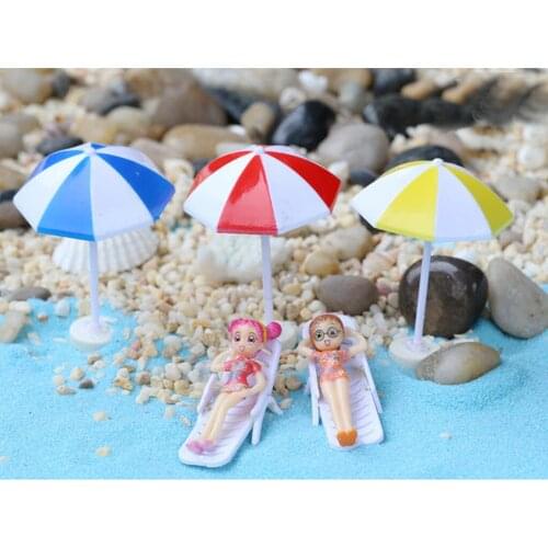 Brand New 1Pcs Beach Sun Umbrella Miniature PVC Landscape Bonsai Fairy Ornament Dollhouse Decoration Micro Landscape Doll Acce