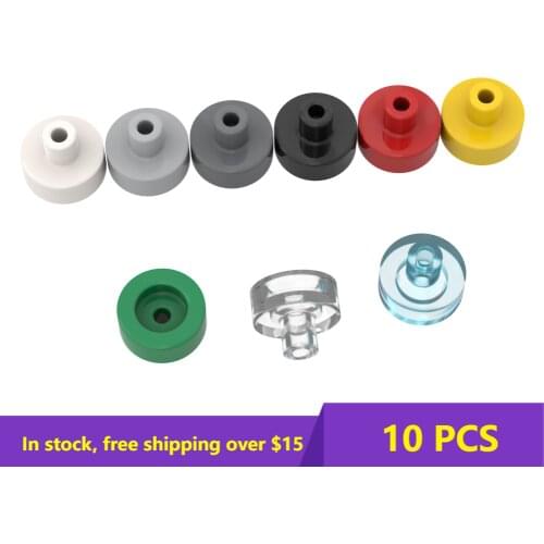 10PCS Plate Brick 20482 Tile Round 1 x 1 with Bar and Pin Holder For Building Blocks Parts DIY Educational Creative Gift Toys