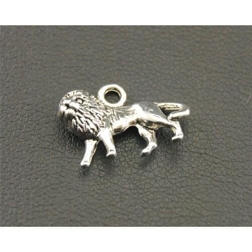 30pcs Silver Color Lion Charm Pendant DIY Necklace Jewelry Findings 9x14mm A1292