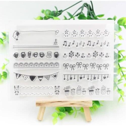 Lovely Borderlines Transparent Clear Silicone Stamps for DIY Scrapbooking/Card Making/Kids Fun Decoration Supply