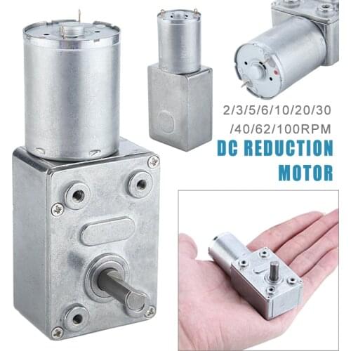 1pc DC 12V Gear Speed Reduction Motor Worm Reversible Electric High Torque Turbo Geared Motor 2/3/5/6/10/20 /30/62/100RPM Mayitr