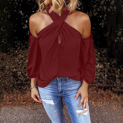 Sexy Off Shoulder Women Blouse Chic Long Sleeve Women Tops 2021 Summer Spring Casual Backless Korean Shirts Solid Color Blusas