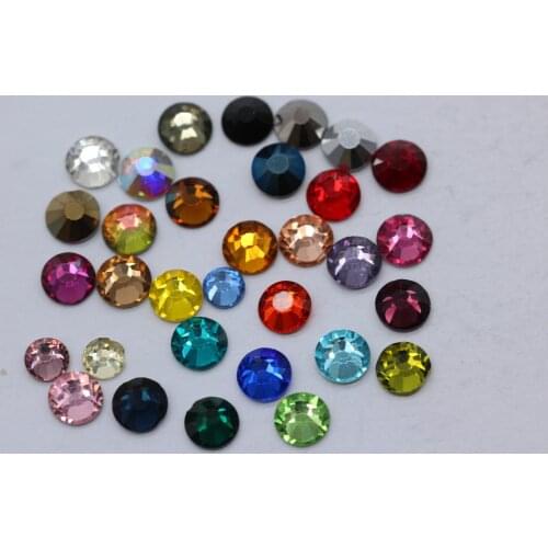 Ss3-ss34 Mixed Colors Flat Back Non Hotfix crystal glass Rhinestones jewels stone Nail Art decoration shoes bag cap garment trim