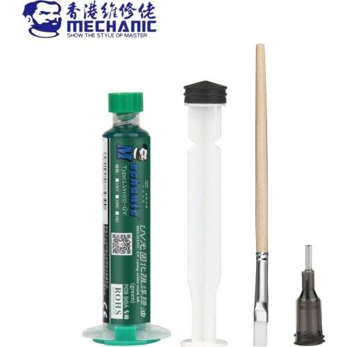 MECHANIC Green UV Photosensitive Curing Mask Inks Set Curable Solder Paste Oil BGA PCB Circuit Board Soldering Flux Repair Tool