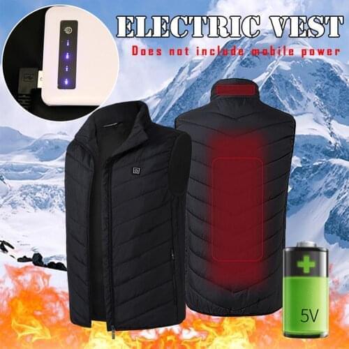 Electric Heated Vest USB Heating Carbon Fiber 3 Temperature Levels Safe Electric Warm Vest For Winter Outdoor Camping Hiking