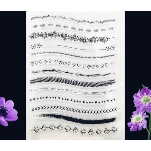 14*18CM Flowers Curve Transparent Seal Clear Stamps Silicone Seal Roller Stamps DIY Scrapbook Album Card Christmas Wedding