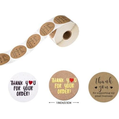 15 Roll Thank You for Your Order Stickers Thank You For Supporting My Small Business Sticker Circle Gift Seal Label Wholesale X2