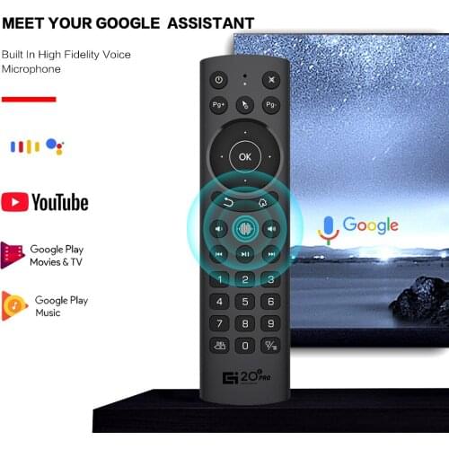 2.4G G20s PRO 6 Axis Gyroscope Air Mouse Google Voice Remote Control Keyboard For Android TV BOX
