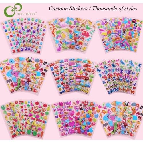 25 Sheets Lovely Cartoon Sticker Dimensional 3D Cartoon PVC Bubble Stickers Girls/Boys Birthday Cute Gift Children Toys YJN