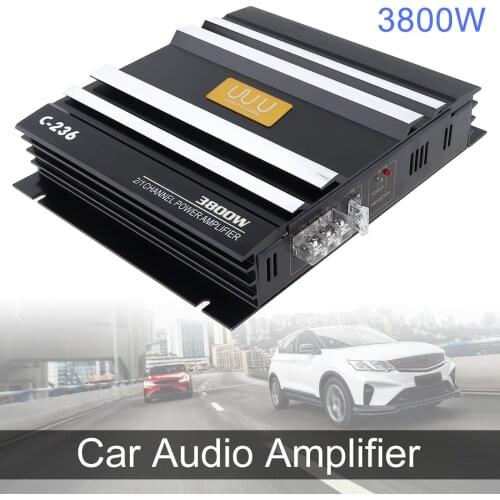 3800W Class AB Digital 2 Channel Black Aluminum Alloy Car Stereo Amplifiers Universal Auto Audio Power Amplifier