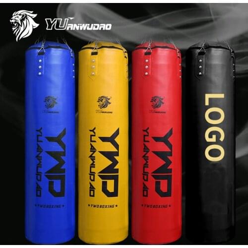 4-Color Kickboxing Punching Bag PU Leather Fitness Sandbag MMA Thai Taekwondo Sports Training Exercise Equipment Customize Logo